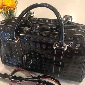 Arcadia Black Patent Satchel